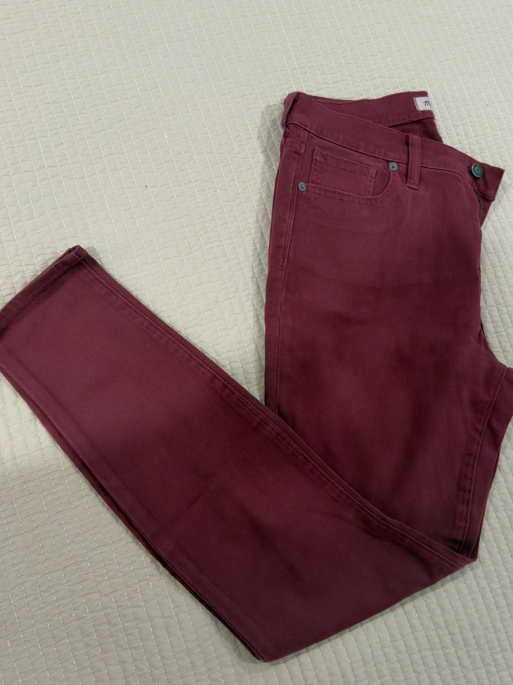 Madewell 9” High Riser Skinny Skinny Jeans Burgundy Size 29